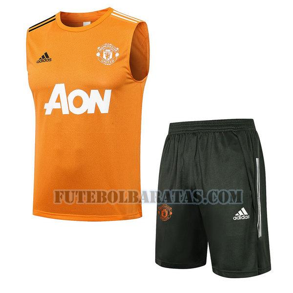 colete manchester united 2021 2022 conjunto - laranja homens